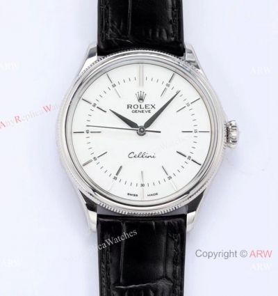 1:1 Replica Rolex Cellini Time Swiss 3132 Watch 39mm White Dial Stainless Steel